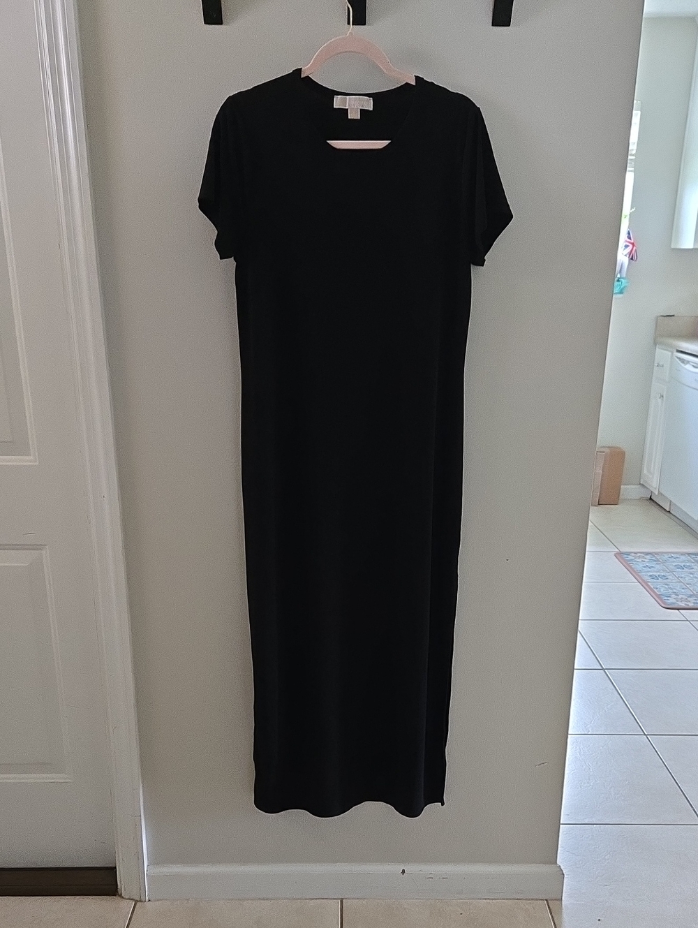 Michael Kors Black Short-Sleeve Maxi Dress